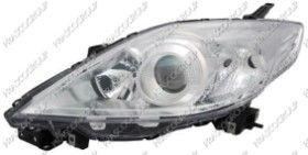 BT MZ4284903 - OPTICA IZQUIERDA H7+HB3 ELECTRICA-CON MOTOR-NEGRA